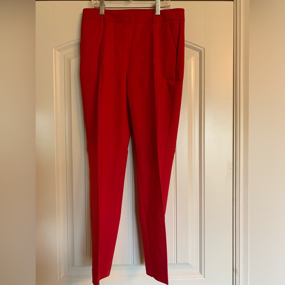 Express Women's Bold Red Straight Leg Pants - Picture 3 of 4